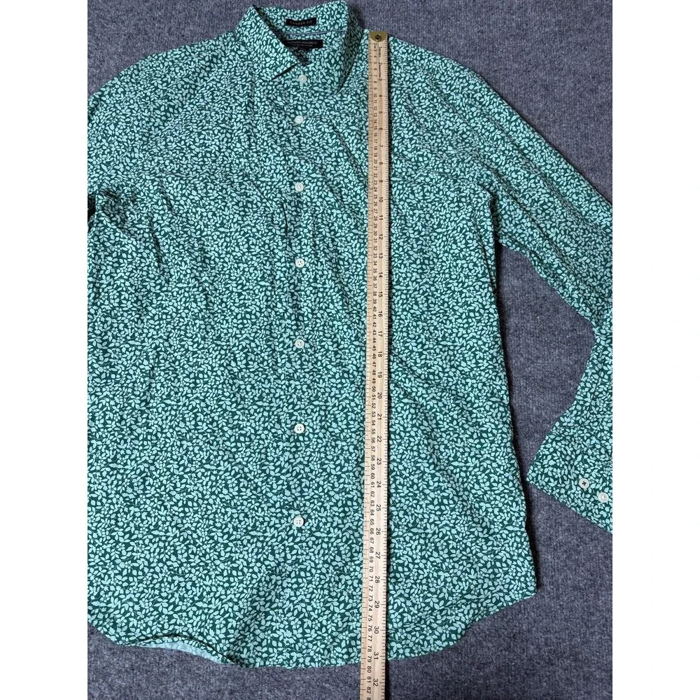 Banana Republic Shirt Mens L Green Floral Camden Fit Supima Button-Up Casual